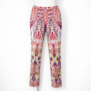 Lafayette 148 New York Paisley Print Ankle pants Mid Rise Straight Leg Size 8